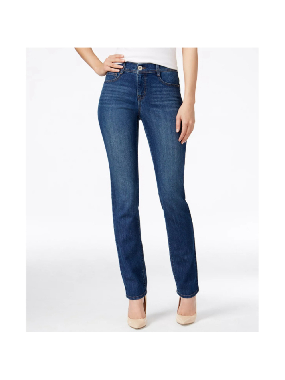 Style & Co. Women's 18S Mid Rise Slim Leg Medium Wash Denim Jeans NWT